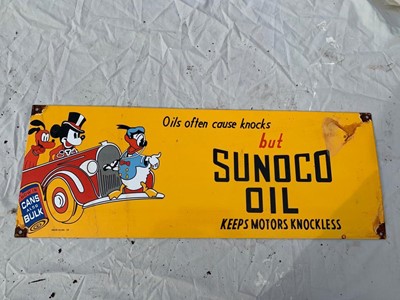 Lot 219 - SUNOCO OIL ENAMEL SIGN 24" x 9"