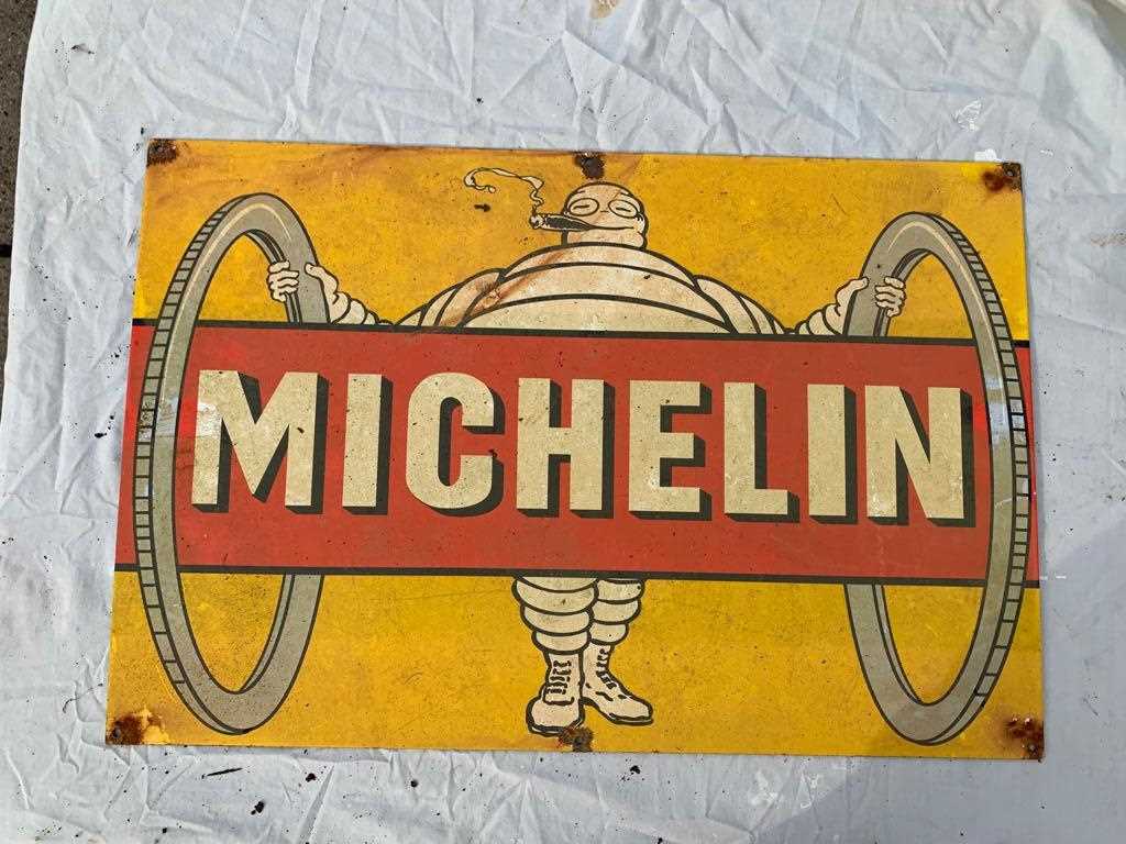 Lot 223 - MICHELIN ENAMEL SIGN 24" x 16"