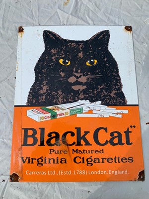 Lot 235 - BLACK CAT ENAMEL SIGN 18" X 14"