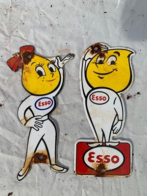 Lot 311 - PAIR OF ESSO ENAMEL FIGURES SIGN 8" X 3"