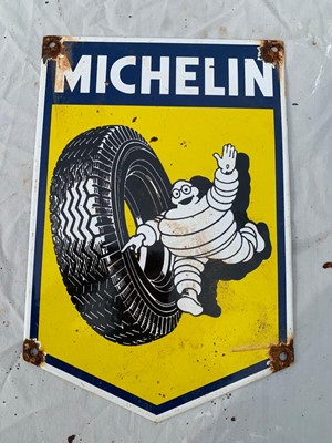 Lot 454 - MICHELIN TYRES ENAMEL SIGN  12" X 8"