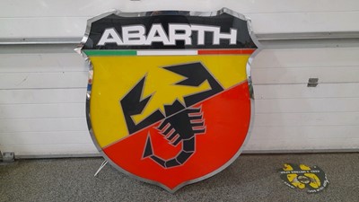 Lot 189 - LARGE ABARTH SINGLE SIDED LIGHT UP SIGN 47" X 44"