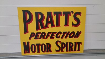 Lot 523 - HAND PAINTED WOODEN PRATTS PERFECTION SIGN 32" X 24"