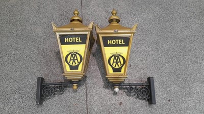 Lot 153 - PAIR OF AA HOTEL WALL MOUNTED LIGHTS
