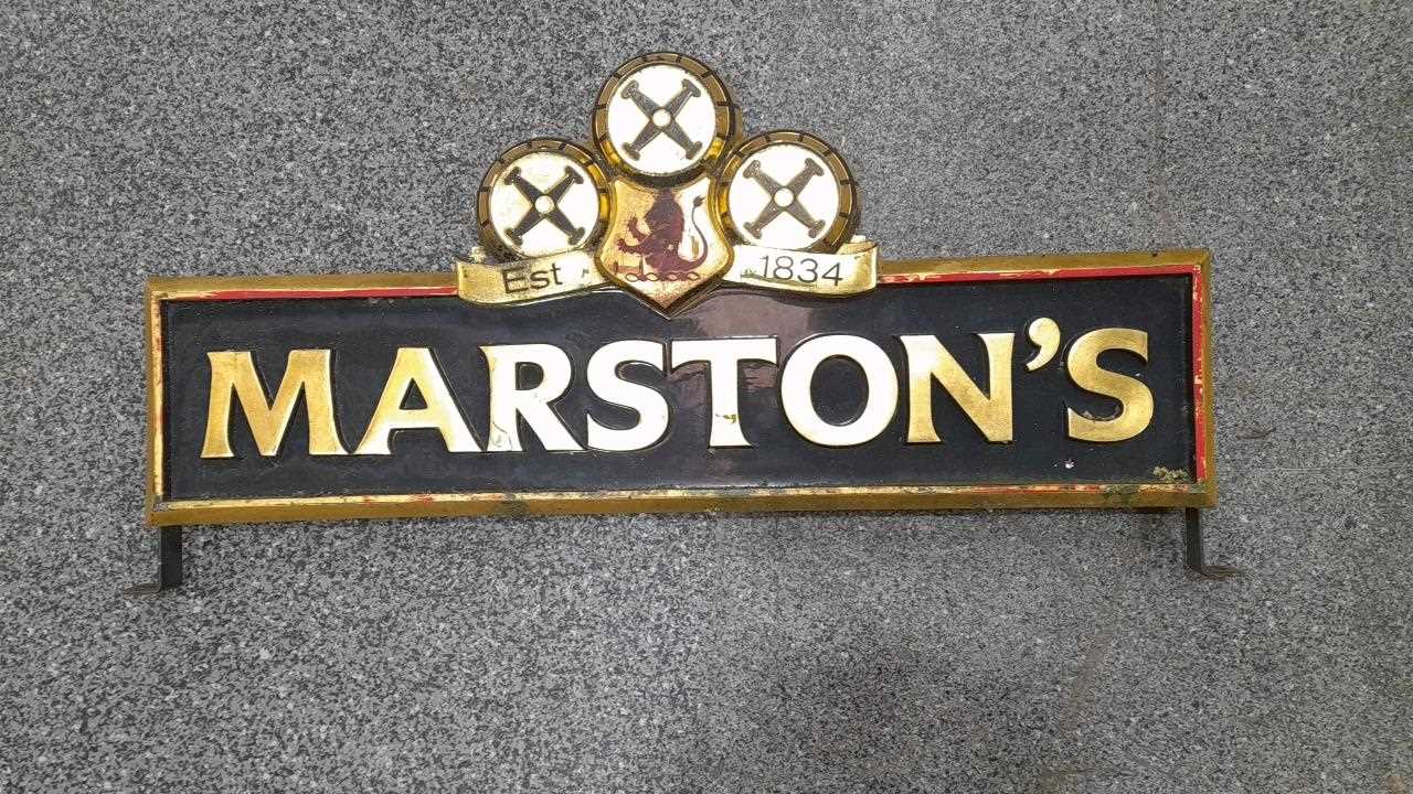 Lot 172 - MARSTONS SMALL DOUBLE SIDED PUB SIGN