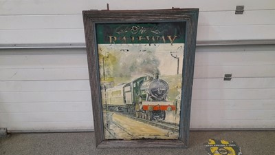Lot 227 - THE RAILWAY PUB SIGN  PAINTED DOUBLE SIDED