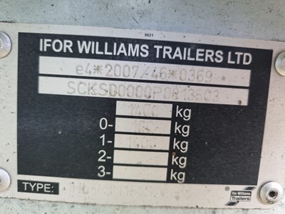 Lot 525 - IFOR WILLIAMS SINGLE AXLE TRAILER