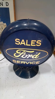 Lot 271 - FORD ART DECO WEEKEND FRAMED POSTER & FORD SALES & SERVICE PLASTIC LIGHT UP GLOBE