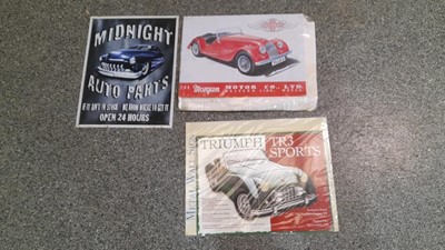 Lot 355 - 3X CAR REPRO TIN SIGNS