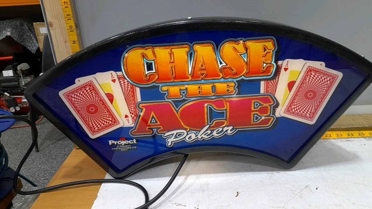 Lot 483 - CHASE THE ACE POKER LIGHT UP SIGN