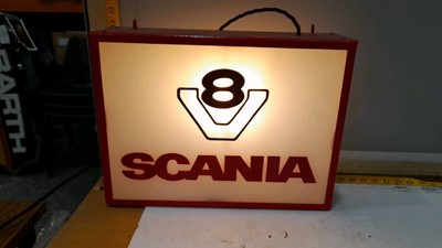 Lot 252 - SCANIA V8  LIGHT UP SIGN 17"X13"