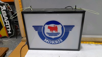 Lot 372 - MORRIS LIGHT UP SIGN 17"X13" DOUBLE SIDED