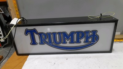 Lot 379 - TRIUMPH LIGHT UP SIGN 25"X9"