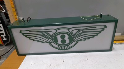 Lot 380 - BENTLEY LIGHT UP SIGN 25"X9"