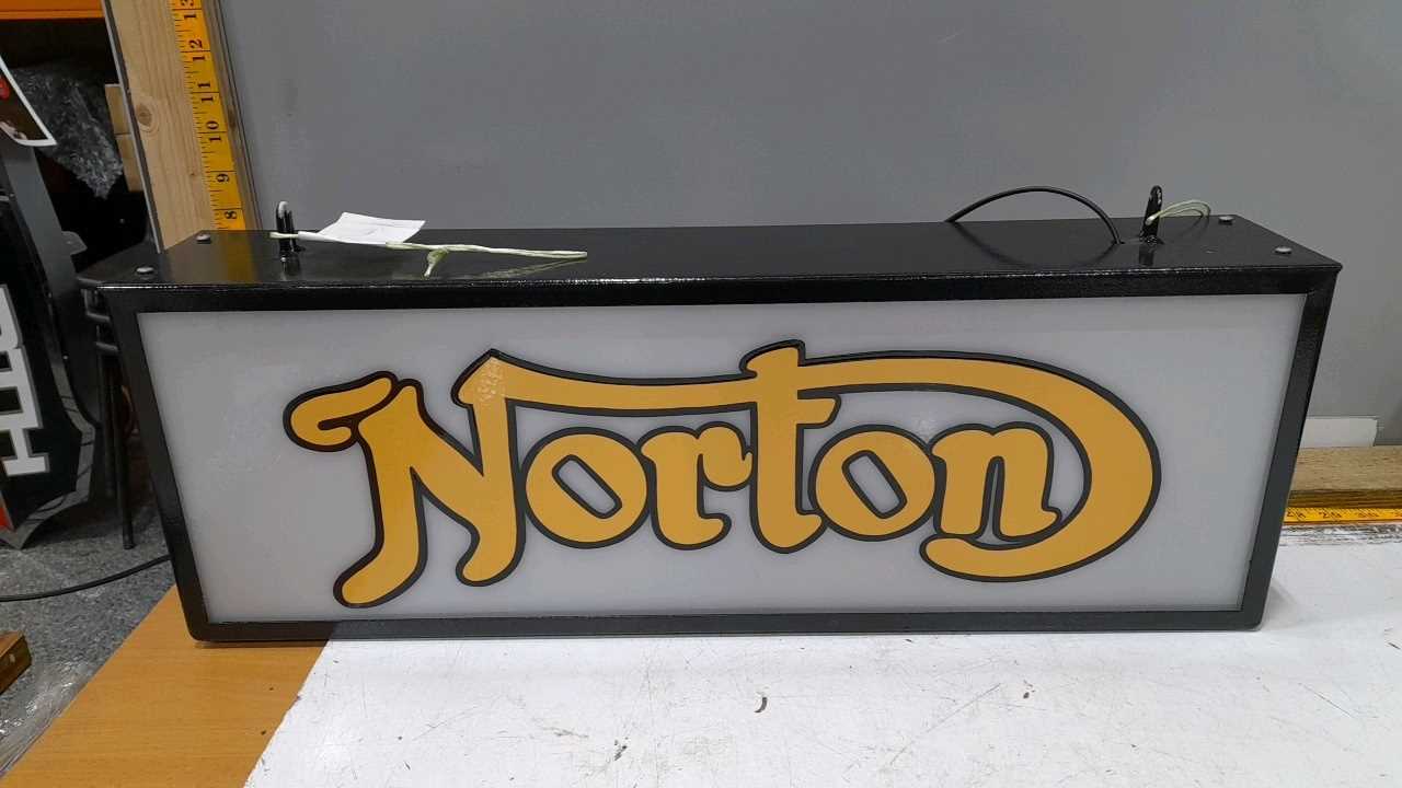 Lot 536 - NORTON LIGHT UP SIGN 25"X9"