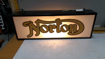 Lot 536 - NORTON LIGHT UP SIGN 25"X9"