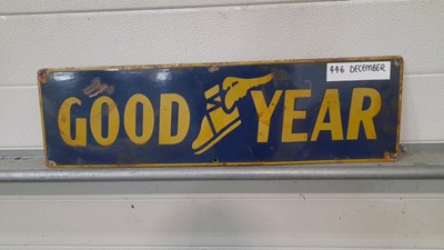 Lot 446 - GOOD YEAR ENAMEL SIGN 24.5" X 7"