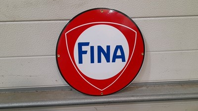 Lot 334 - FINA ENAMEL SIGN 12" DIA  ( REPRO )