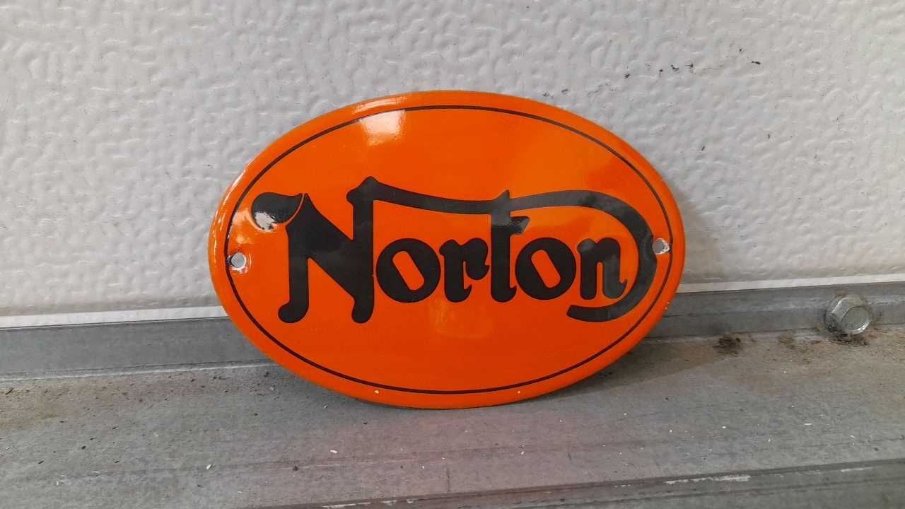 Lot 552 - NORTON ENAMEL SIGN 5" X 3"   ( REPRO )