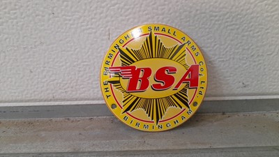 Lot 546 - BSA ENAMEL SIGN 4" DIA  ( REPRO )