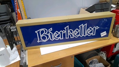 Lot 476 - BIER KELLER - LEEDS LIGHT-UP SIGN 12V SUPPLY FITTED DOUBLE SIDED