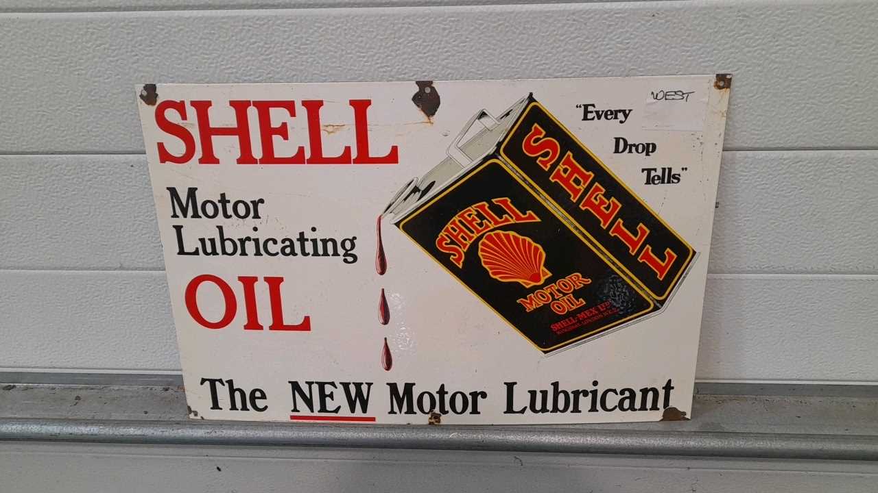 Lot 546 - SHELL LUBRICANT SIGN 18" X 13"