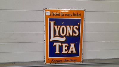 Lot 676 - LYONS TEA SIGN REPRO 17" X 10"