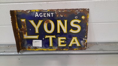 Lot 646 - LYONS TEA DOUBLE SIDED HANGING SIGN 15" X 9"