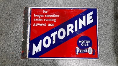 Lot 556 - MOTORINE MOTOR OIL ENAMEL SIGN  DOUBLE SIDED 26" X 18"