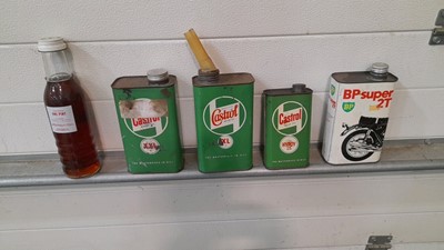 Lot 598 - CASTROL OIL BOTTLE AND SELECTION OF CASTROL TINS