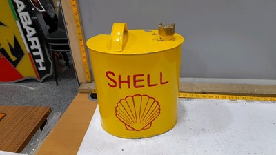 Lot 592 - OVAL YELLOW SHELL PETROL CAN