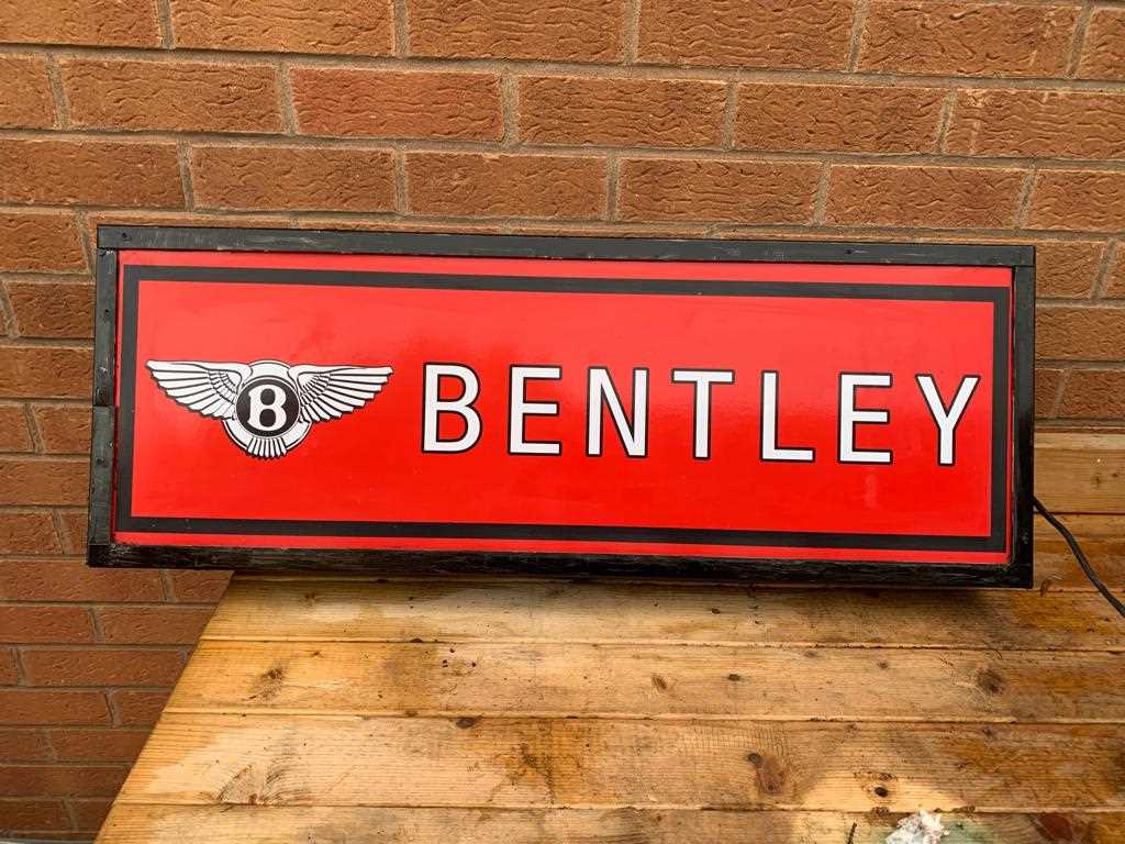 Lot 49 - BENTLEY LIGHT-UP SIGN  35" X 13"