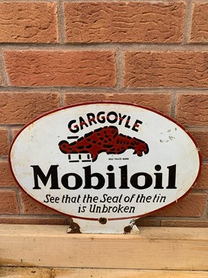 Lot 77 - GARGOYLE MOBILOIL ENAMEL SIGN  16" X 11"