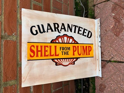 Lot 367 - SHELL FROM THE PUMP , DOUBLE SIDED HANGING SIGN  21" X 18"