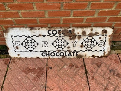 Lot 394 - FRY'S CHOCOLATE ENAMEL SIGN  48" X 15"