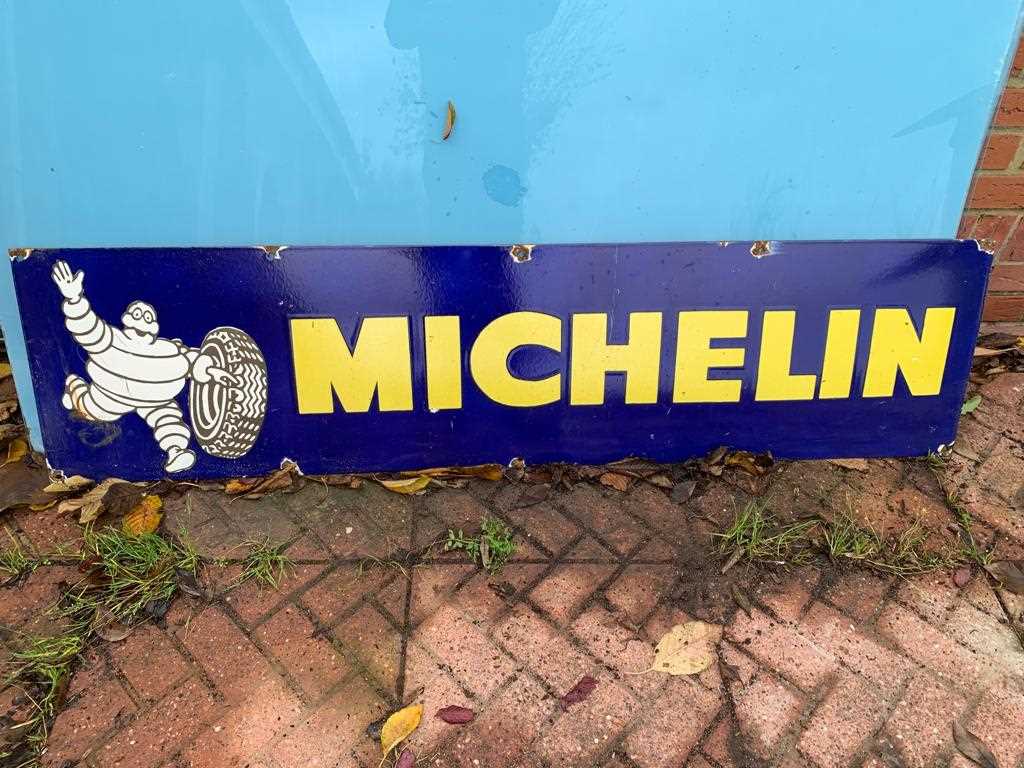 Lot 148 - LARGE MICHELIN ENAMEL SIGN  60" X 15"