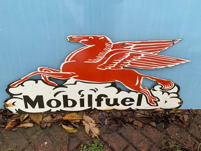 Lot 503 - MOBILFUEL ENAMEL SIGN  36" X 15"