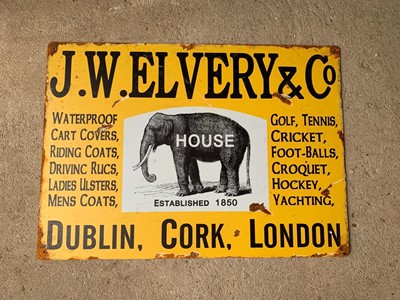 Lot 559 - J.W.ELVERY & CO SIGN  27" X 20"