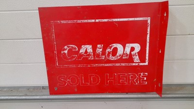 Lot 374 - CALOR GAS METAL, DOUBLE SIDED HANGING SIGN 202 X 16"