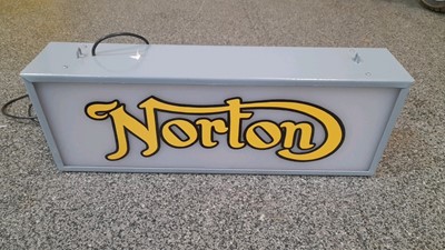 Lot 572 - NORTON  DOUBLE SIDED LIGHT-UP SIGN 25" X 9"