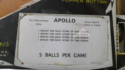 Lot 24 - APOLLO 1967 PINBALL MACHINE IN ORIGINAL CONDITION