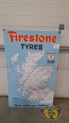 Lot 78 - FIRESTONE TYRES SCOTLAND METAL SIGN  48" X 29"
