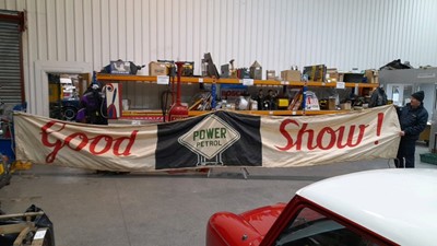 Lot 597 - POWER PETROL GOOD SHOW BANNER  32 FT X 3 FT