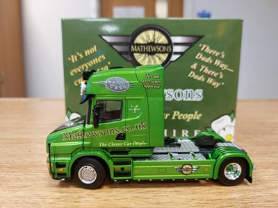 Lot 465 - SIGNED MATHEWSONS SCANIA T4 4x2 TRACTOR UNIT - ONLY 500 PRODUCED. (ALL PROCEEDS TO CHARITY)