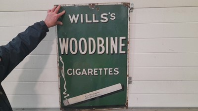 Lot 126 - WILLS'S WOODBINE SIGN 24" X 36"