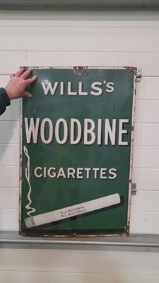 Lot 126 - WILLS'S WOODBINE SIGN 24" X 36"