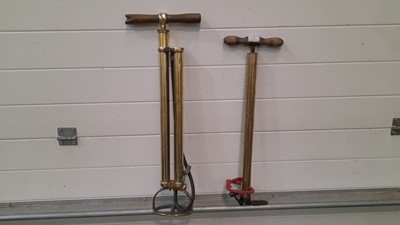 Lot 484 - 2 X BRASS TYRE PUMPS