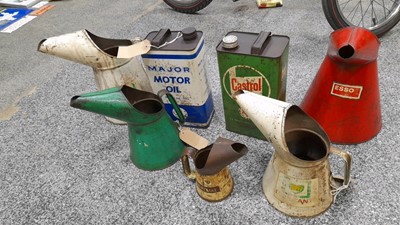Lot 376 - SELECTION OF OIL JUGS & OIL TINS
