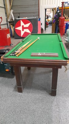 Lot 110 - WOODEN 7FT X 3FT SLATE BED SNOOKER TABLE (  ALL PROCEEDS TO CHARITY )