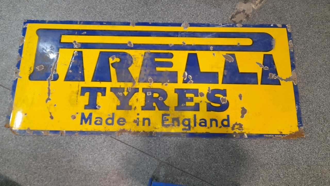 Lot 134 - PIRELLI TYRES ORIGINAL SIGN 81" X 36"